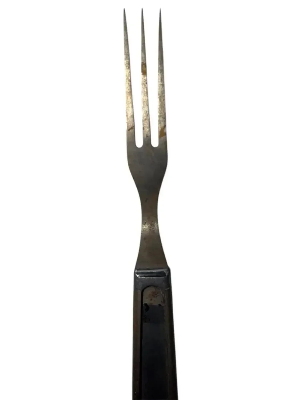 Antique Vintage Metal 3 Tine Dinner Fork Large Handle Flatware Kitchen Utensil